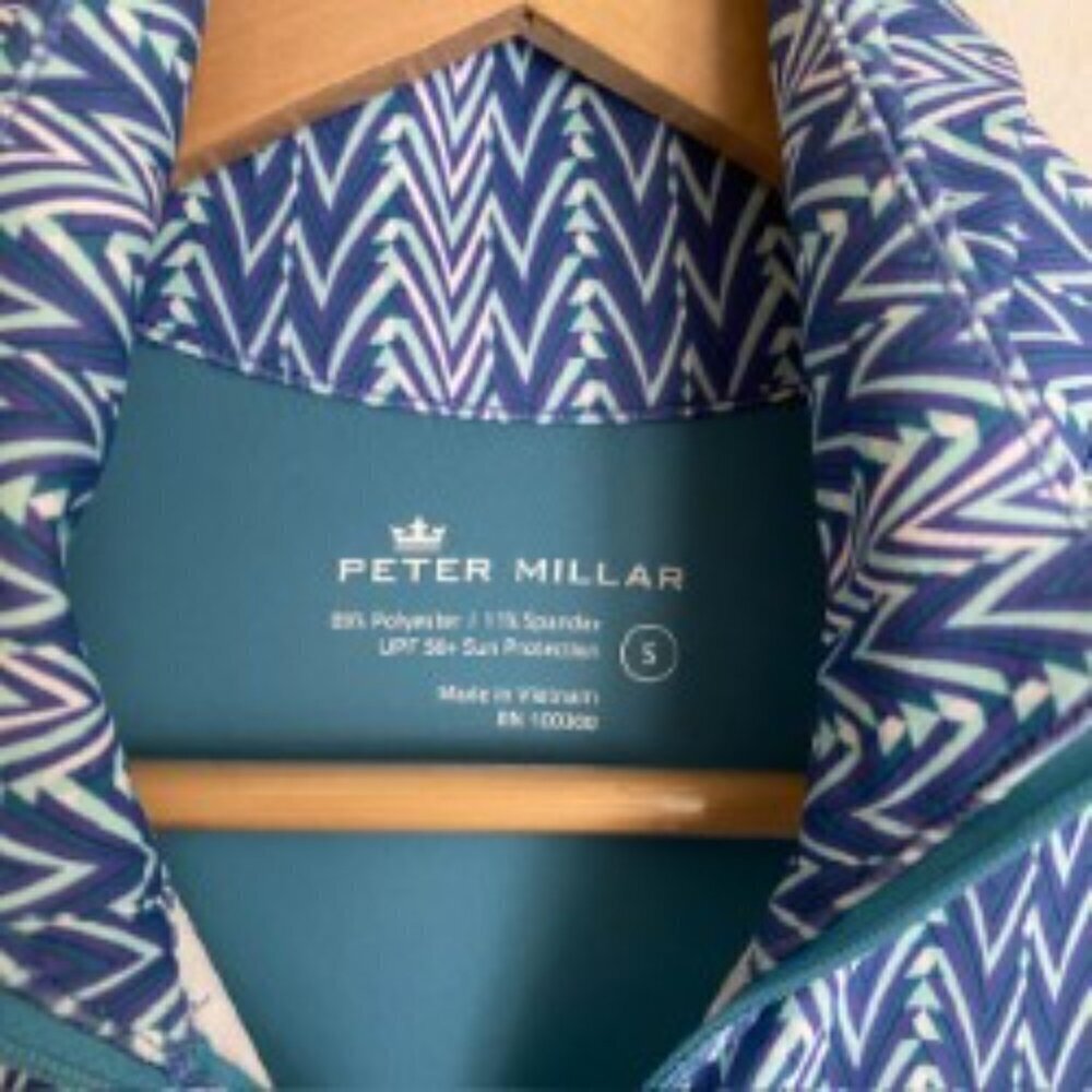 Peter Millar Blue Full Zip Pullover Small - image 2